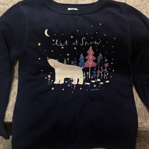 Lands’ End 2-Piece Girls Fleece Pajamas Set, Size 16 - Picture 2 of 7